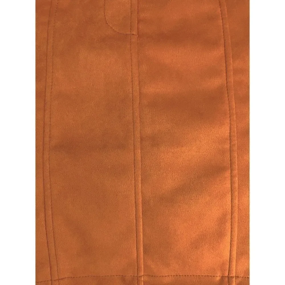 NWT French Connection Bahati Faux Suedette Mini Skirt in Golden Oak, Size 6